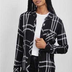 Rails Hunter Black & White Checkered Button Down Shirt